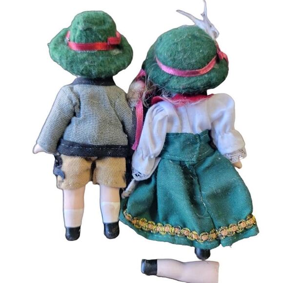 Vintage Leonardo Porcelain Collection Dolls 4.5" Legs And Arms Movable German - Picture 6 of 6